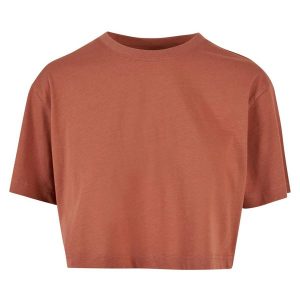 Krótka Koszulka Damska Oversize Crop. Brązowe bluzki Urban Classics, xl, bez wzorów, casualowe, bez kołnierzyka, bez ramiączek. Za 54,99 zł.