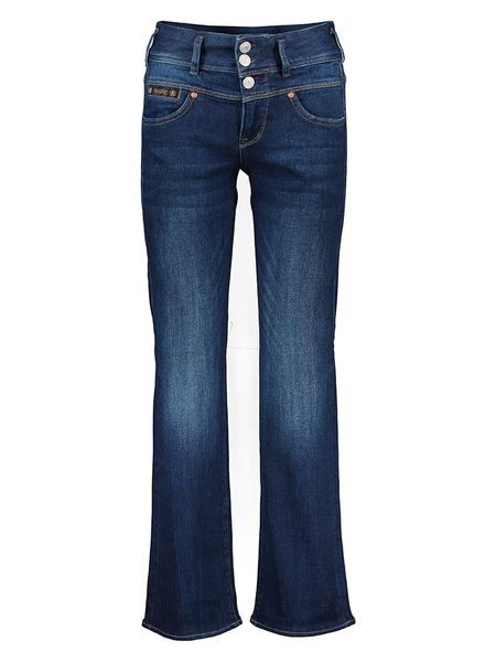 Herrlicher Dżinsy - Regular fit - w kolorze granatowym rozmiar: W25/L34. Niebieskie jeansy Herrlicher, z aplikacjami, ze skóry. Za 91,34 zł.