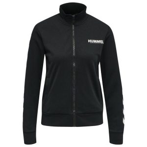 Damska bluza dresowa zapinana na zamek Hummel Legacy. Czarne bluzy Hummel, s, bez wzorów, z dresówki, bez kaptura. Za 255,50 zł.