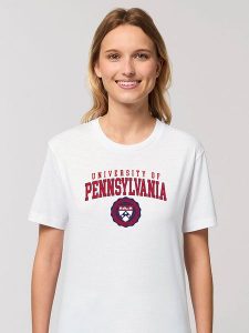 American Universities Koszulka "University of Pennsylvania" w kolorze białym rozmiar: L. Białe bluzki American Universities, l, bez wzorów, z bawełny, bez kołnierzyka, bez ramiączek. Za 70,24 zł.
