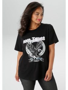 Aniston Koszulka w kolorze czarnym rozmiar: 54. Czarne bluzki Aniston, bez wzorów, bez kołnierzyka, bez ramiączek. Za 41,30 zł.