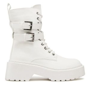 Trapery DeeZee. Białe buty zimowe DeeZee, bez obcasa, bez zapięcia. Za 179,99 zł.