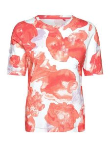 Gerry Weber Koszulka w kolorze koralowo-białym rozmiar: 44. Czerwone bluzki Gerry Weber, bez wzorów, bez kołnierzyka, bez ramiączek. Za 83,42 zł.