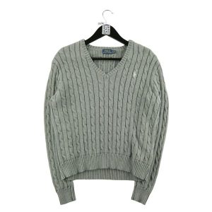 Second life - Damski szary sweter z przędzy skręconej - Jak nowy. Szare golfy Ralph Lauren, bez wzorów. Za 212,96 zł.