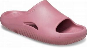 Klapki Dla Dorosłych Crocs Mellow Recovery Slide. Czerwone klapki Crocs, bez wzorów, z materiału, bez obcasa. Za 139,99 zł.