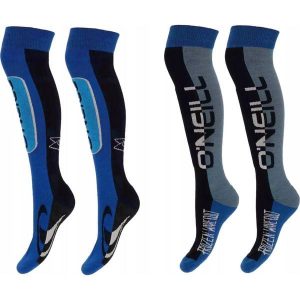 Skarpety narciarskie O'neill 201061006 2-pak. Niebieskie skarpetki O'Neill, bez wzorów, z wełny. W wyprzedaży za 89,90 zł.