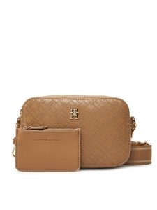 Tommy Hilfiger Torebka Th Distinct Camera Bag Mono AW0AW17221 Brązowy. Brązowe listonoszki TOMMY HILFIGER, bez wzorów, ze skóry, bez dodatków. Za 379,99 zł.