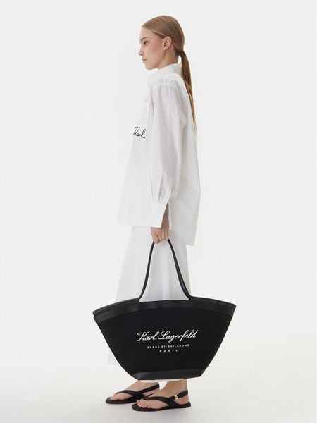 KARL LAGERFELD Torebka B1W46069 Czarny. Czarne torebki klasyczne KARL LAGERFELD, bez wzorów, z materiału, bez dodatków. Za 617,99 zł.