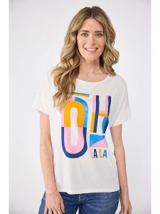 LIEBLINGSSTÜCK Koszulka "Cala" w kolorze białym rozmiar: XS. Białe bluzki LIEBLINGSSTÜCK, xs, bez wzorów, z bawełny, bez kołnierzyka, bez ramiączek. Za 105,38 zł.