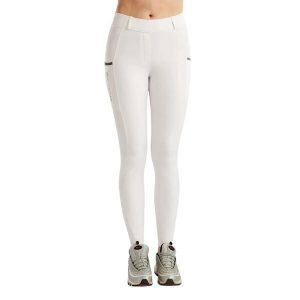 Damskie legginsy jeździeckie z pełną przyczepnością Montar Gloria Caviar Tape. Białe legginsy MONTAR, bez wzorów, z elastanu. Za 346,00 zł.