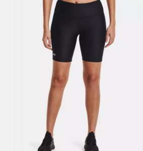 Spodenki treningowe damskie UNDER ARMOUR ARMOUR BIKE SHORT. Czarne szorty Under Armour, bez wzorów, biznesowe. Za 99,99 zł.