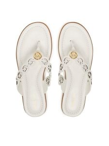 MICHAEL Michael Kors Japonki Jane Thong 40S6JNFS1L Biały. Białe klapki MICHAEL Michael Kors, bez wzorów, ze skóry, bez obcasa. Za 384,99 zł.