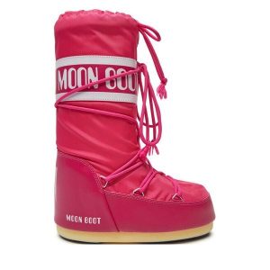 Śniegowce Moon Boot. Czerwone buty zimowe Moon Boot, bez obcasa, bez zapięcia. Za 469,99 zł.