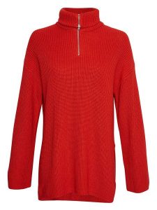 MOSS COPENHAGEN Sweter "Kamella" w kolorze czerwonym rozmiar: XS/S. Czerwone golfy Moss Copenhagen, bez wzorów, z bawełny. Za 109,78 zł.