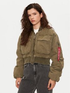 Alpha Industries Kurtka bomber 148008 Khaki Regular Fit. Brązowe kurtki Alpha Industries, l, bez wzorów, z bawełny, bez kaptura. Za 379,99 zł.