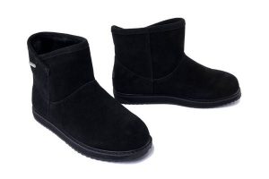 EMU AUSTRALIA W12645 Dofida Mini black, botki damskie. Czarne botki EMU Australia, na zimę, bez wzorów, z wełny, bez obcasa, bez zapięcia. Za 592,43 zł.