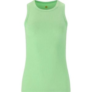 Damski tank top Athlecia Madilyn. Zielone topy Athlecia, bez wzorów, bez kołnierzyka, bez ramiączek. Za 90,50 zł.