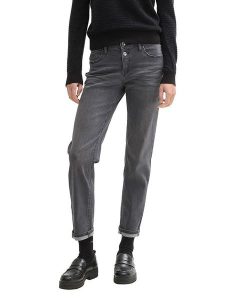 Tom Tailor Dżinsy - Boyfriend fit - w kolorze szarym rozmiar: W27/L32. Szare jeansy Tom Tailor, z aplikacjami, ze skóry, z podwyższonym stanem. Za 87,81 zł.