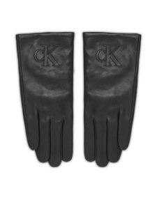 Calvin Klein Rękawiczki Damskie LV04F9013G Czarny. Czarne rękawiczki Calvin Klein, bez wzorów, ze skóry. Za 369,99 zł.