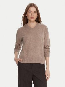 United Colors Of Benetton Sweter 102HD4032 Beżowy Relaxed Fit. Brązowe swetry klasyczne United Colors of Benetton, l, z syntetyku, bez kołnierzyka. Za 279,99 zł.