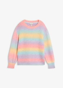 Sweter boxy. Brązowe swetry klasyczne bonprix, bez wzorów, bez ramiączek. Za 149,99 zł.