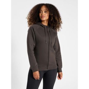 Damska bluza z kapturem zapinana na zamek Hummel red Heavy. Szare bluzy Hummel, bez wzorów, z kapturem. W wyprzedaży za 190,50 zł.