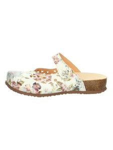 Think! Skórzane klapki "Julia" w kolorze kremowym rozmiar: 40. Brązowe klapki Think, bez wzorów, bez obcasa. Za 194,89 zł.