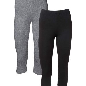 Legginsy rybaczki (2 pary). Białe legginsy bonprix, bez wzorów. Za 79,99 zł.