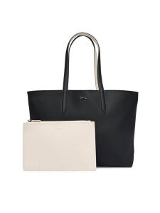 Lacoste Torebka Anna NF2142AA Czarny. Czarne shopper bag Lacoste, bez wzorów, ze skóry, bez dodatków. Za 479,99 zł.
