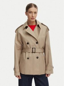 Tommy Hilfiger Trencz WW0WW49586 Beżowy Relaxed Fit. Brązowe płaszcze TOMMY HILFIGER, m, bez wzorów, z bawełny, bez kaptura. Za 862,99 zł.