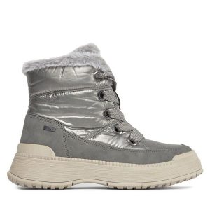 Śniegowce Caprice. Szare buty zimowe Caprice, bez obcasa, bez zapięcia. Za 499,99 zł.