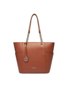 Nine West Torebka CEO-NEBRASKA-LDA8208 Brązowy. Brązowe shopper bag Nine West, bez wzorów, z materiału, bez dodatków. Za 249,99 zł.