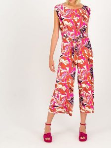 Blutsgeschwister Kombinezon "Draperie Absolue" w kolorze różowym ze wzorem rozmiar: XL. Różowe kombinezony Blutsgeschwister, s, bez wzorów, z tkaniny, klasyczne, bez kołnierzyka, bez ramiączek. Za 170,87 zł.