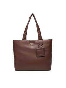 Guess Torebka Sunetra HWNG75 34230 Brązowy. Brązowe shopper bag Guess, z aplikacjami, ze skóry, bez dodatków. Za 489,99 zł.