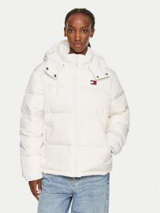 Tommy Jeans Kurtka puchowa Alaska DW0DW18610 Biały Regular Fit. Białe kurtki Tommy Jeans, xl, bez wzorów, z jeansu, bez kaptura. Za 599,99 zł.
