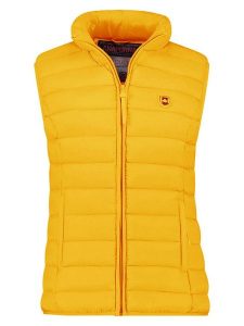 ANAPURNA Kamizelka pikowana "Vakitalana" w kolorze musztardowym rozmiar: M. Żółte kamizelki ANAPURNA, m, bez wzorów, bez kołnierzyka, bez ramiączek, bez kaptura. Za 113,99 zł.