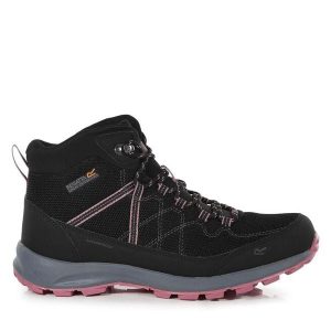 Trekkingi Regatta. Czarne buty sportowe Regatta, bez wzorów, bez zapięcia, trekkingowe. Za 459,99 zł.