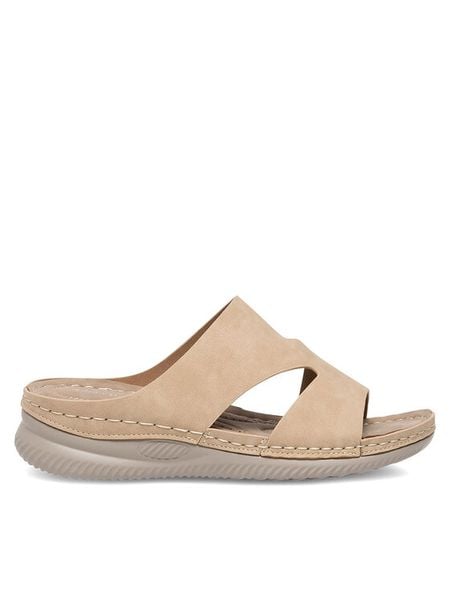 Clara Barson Klapki WYL0510-22 Beżowy. Brązowe klapki Clara Barson, bez wzorów, ze skóry, bez obcasa. Za 89,99 zł.