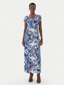 Morgan Sukienka letnia 261-RALIX Niebieski Regular Fit. Niebieskie kombinezony Morgan, na lato, bez wzorów, z syntetyku, bez kołnierzyka, bez ramiączek. Za 369,99 zł.