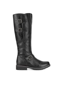 Remonte Kozaki R6590-01 Czarny. Czarne kozaki Remonte, bez wzorów, z materiału, bez obcasa, na płaskiej podeszwie, bez zapięcia. Za 415,00 zł.