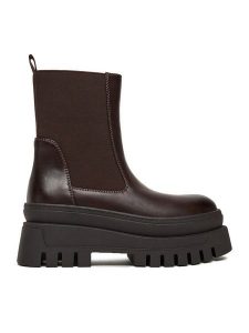 DeeZee Sztyblety CEO-HY60290S-1 Brązowy. Brązowe botki DeeZee, bez wzorów, z materiału, bez obcasa, na płaskiej podeszwie, bez zapięcia. Za 199,99 zł.
