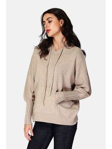 ASSUILI Bluza w kolorze beżowym rozmiar: 38. Brązowe bluzy Assuili, bez wzorów, z kapturem. Za 118,56 zł.