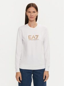 EA7 Emporio Armani Bluza 8NTM35 TJTXZ 0186 Biały Regular Fit. Białe bluzy EA7 Emporio Armani, xl, bez wzorów, z bawełny, bez kaptura. Za 329,99 zł.