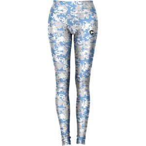 Legginsy w kolorze biało-błękitnym ze wzorem. Legginsy marki Haby, Mr Gugu Ms Go. W wyprzedaży za 114,95 zł.