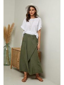 Fleur de Lin Koszulka "Elymis" w kolorze białym rozmiar: XL. Białe bluzki Fleur de Lin, xl, bez wzorów, z koronki, bez kołnierzyka, bez ramiączek. Za 105,14 zł.