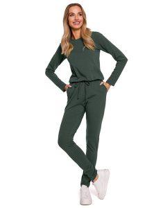 Made of emotion Kombinezon w kolorze ciemnozielonym rozmiar: M. Zielone kombinezony Made Of Emotion, m, bez wzorów, bez kołnierzyka, bez ramiączek. Za 205,93 zł.