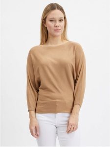 Orsay Sweter w kolorze beżowym rozmiar: S. Brązowe swetry oversize Orsay, s, bez wzorów, bez ramiączek. Za 36,86 zł.
