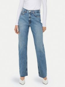 ONLY Jeansy Riley 15315031 Niebieski Straight Fit. Niebieskie jeansy ONLY, bez wzorów, z bawełny. Za 199,99 zł.