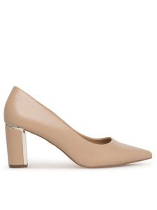 Nine West Czółenka ALF10348 Beżowy. Brązowe czółenka Nine West, bez wzorów, z syntetyku, bez obcasa, bez zapięcia. Za 143,99 zł.