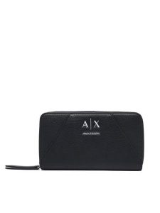 Armani Exchange Portfel XW000359 AF26569 UC001 Czarny. Czarne portfele Armani Exchange, bez wzorów, ze skóry. Za 404,99 zł.